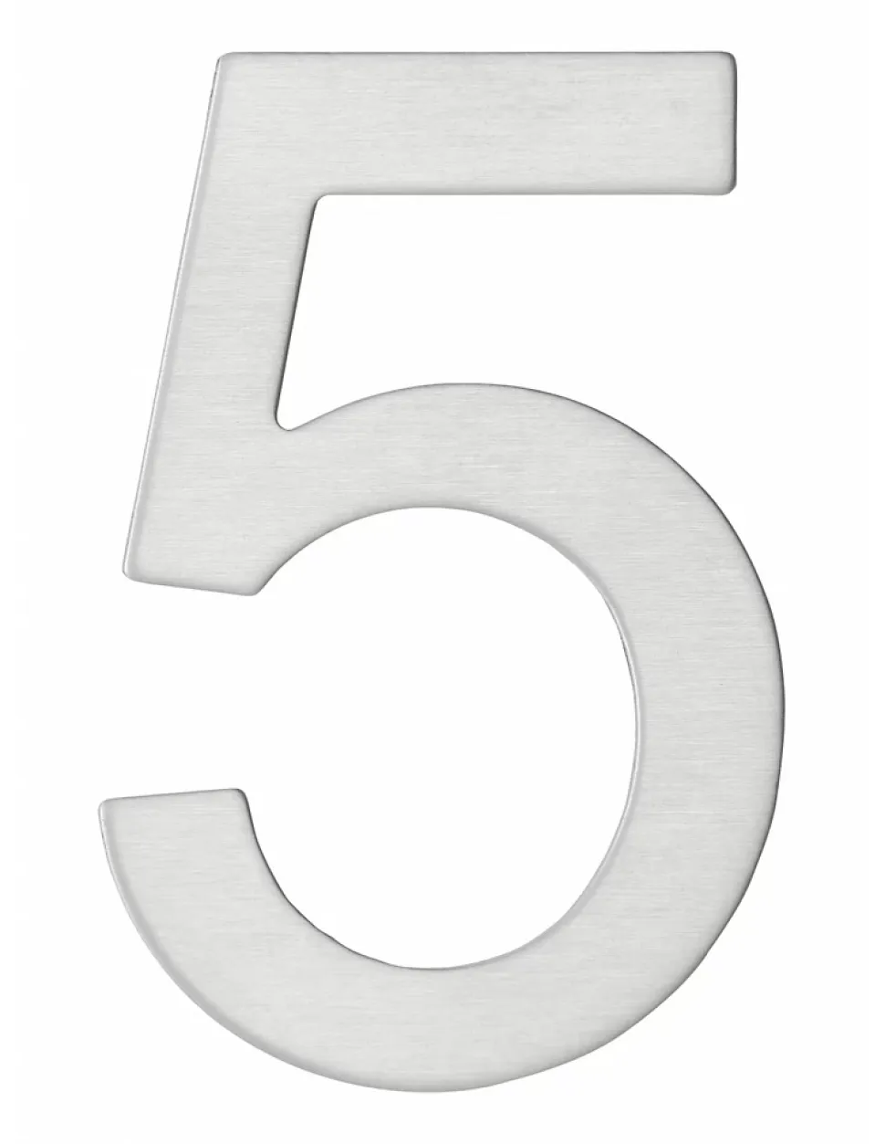 Chiffre 5 adhésif, inox, H.76mm - THIRARD