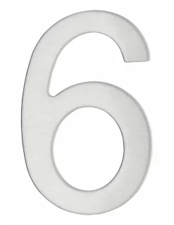 Chiffre 6 adhésif, inox, H.76mm - THIRARD
