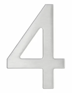 Chiffre 4 adhésif, inox, H.76mm - THIRARD