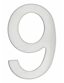 Chiffre 9 adhésif, inox, H.76mm - THIRARD