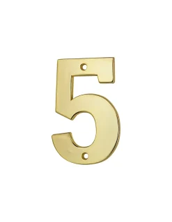 Chiffre 5, laiton, à visser, H.51mm, doré - THIRARD