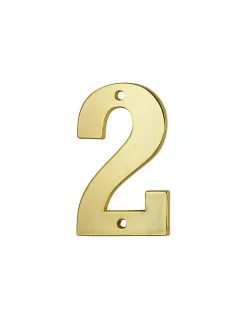 Chiffre 2, laiton, à visser, H.51mm, doré - THIRARD