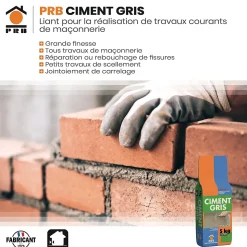 Ciment Gris Polyvalent 5kg - Finesse et Séchage Rapide - Maçonnerie, Réparation, Scellement et Jointoiement Intérieur/Extérieur