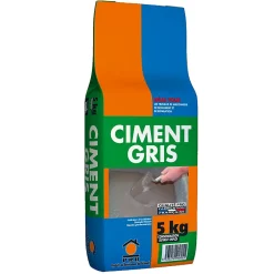 Ciment Gris Polyvalent 5kg - Finesse et Séchage Rapide - Maçonnerie, Réparation, Scellement et Jointoiement Intérieur/Extérieur