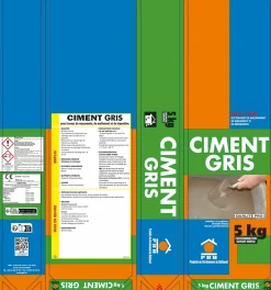 Ciment Gris Polyvalent 5kg - Finesse et Séchage Rapide - Maçonnerie, Réparation, Scellement et Jointoiement Intérieur/Extérieur