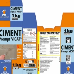 Ciment Prompt Naturel Vicat 1kg - Prise Ultra-Rapide, Haute Résistance Initiale - Idéal pour Réparations Express, Maçonnerie,