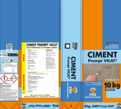 Ciment Prompt Naturel Vicat 10kg - Prise Ultra-Rapide, Haute Résistance Initiale - Idéal pour Réparations Express, Maçonnerie,