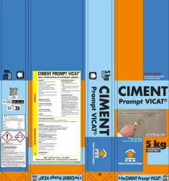 Ciment Prompt Naturel Vicat 5kg - Prise Ultra-Rapide, Haute Résistance Initiale - Idéal pour Réparations Express, Maçonnerie,
