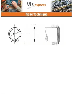 Circlip Extèrieur Inox Sur arbre Diamètre 48 - 30 pièces