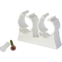 Clip de fixation double en plastique Ø16, lot de 10