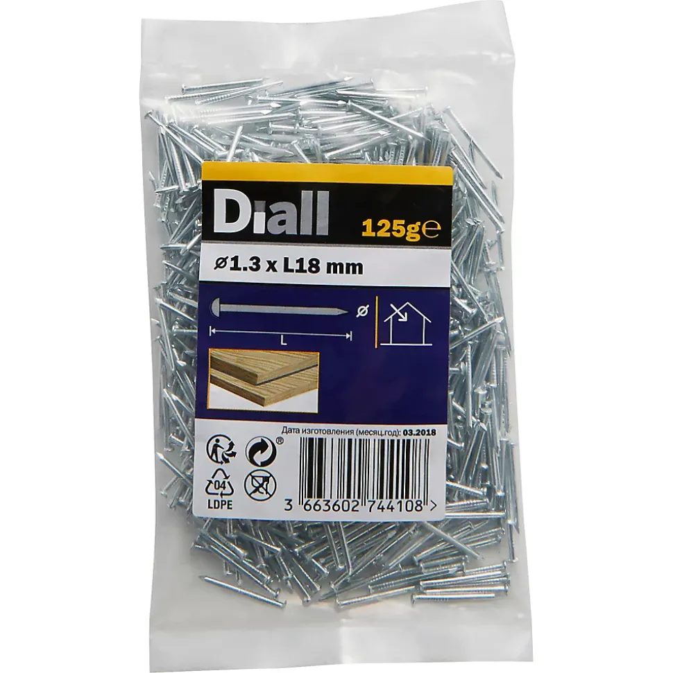 Clous à tête bombée en acier zingués 1,3x18 - 125g