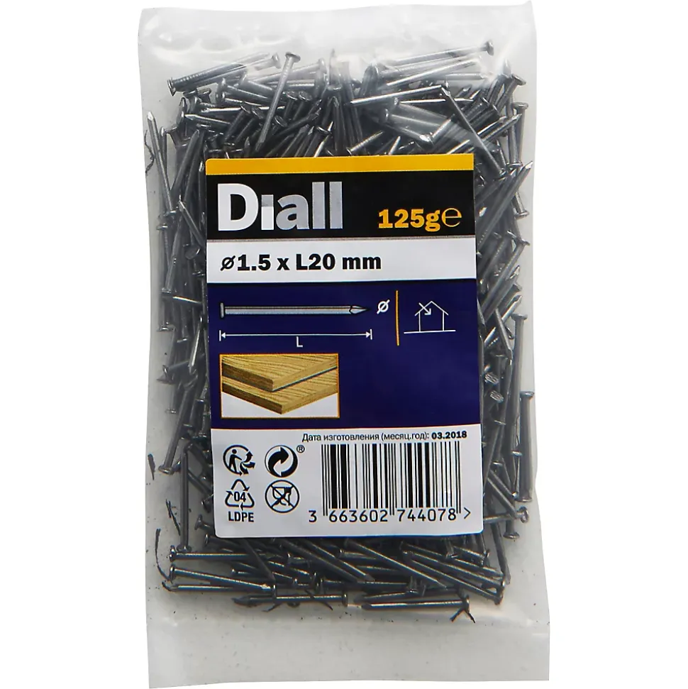 Clous à tête plate en acier galvanisé 1,5x20 - 125g