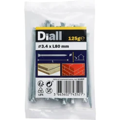 Clous de maçon en acier galvanisé 3,4x80 - 125g