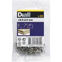 Clous tapissiers nickelés - sachet de 50 pièces Diall