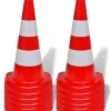 Cône de signalisation réfléchissant 10 pcs 50 cm Rouge et blanc