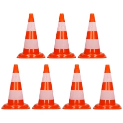Cône de signalisation routière cône de chantier orange blanc 47 cm 7 pièces