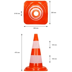 Cônes de signalisation routière cône de chantier orange blanc 47 cm 2 pièces