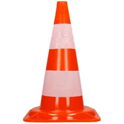 Cônes de signalisation routière cône de chantier orange blanc 47 cm 3 pièces