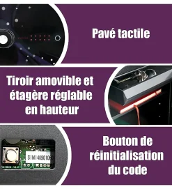 Coffre fort ignifuge 40L Anti feu 1H Electronique a code fixation sol FS-FM40 Reskal Couleur - Violet