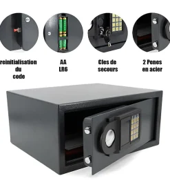 Coffre fort 25L spécial ordinateur portable ouverture serrure électronique Reskal