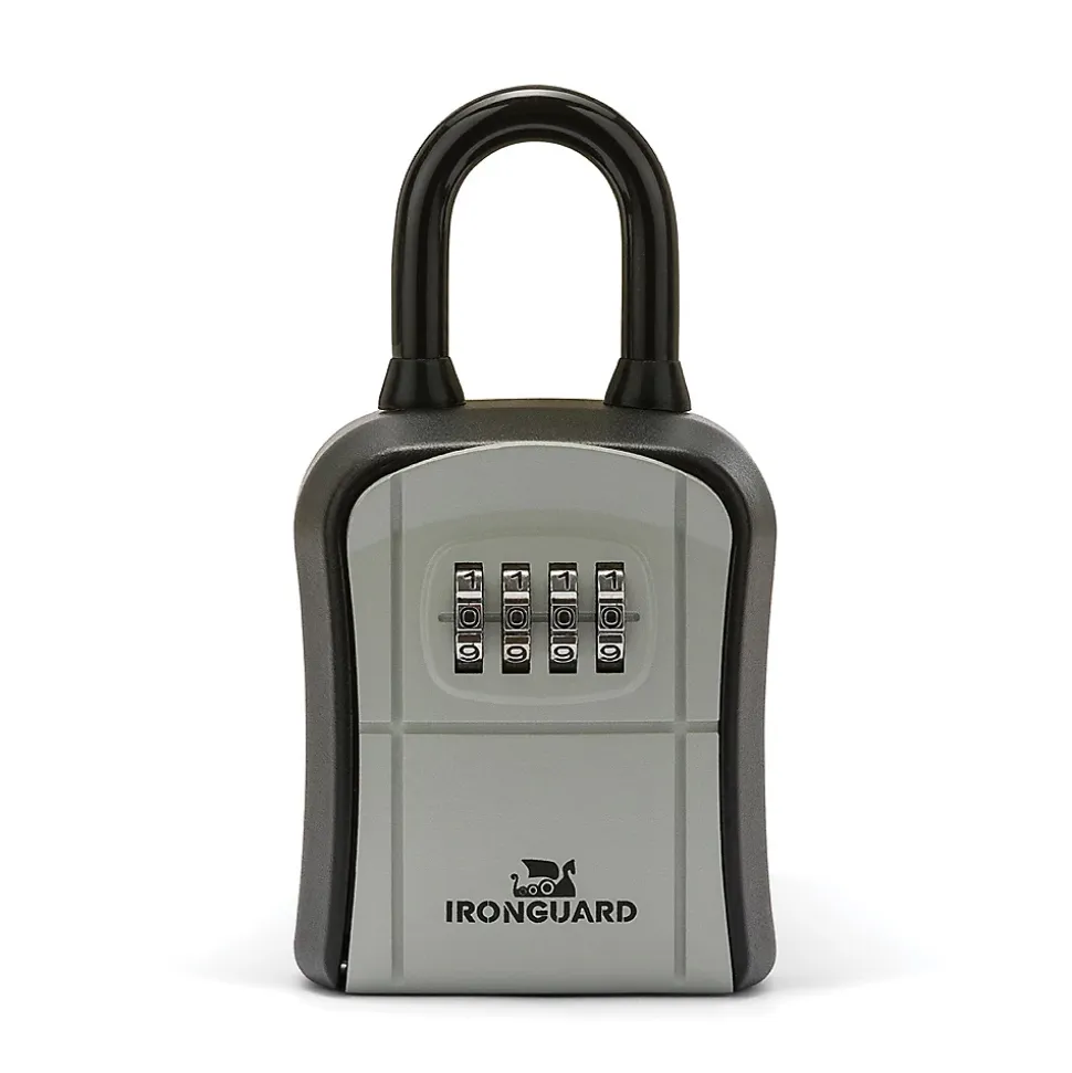 Coffre-fort à clés. Modèle de base avec cadenas. Gris