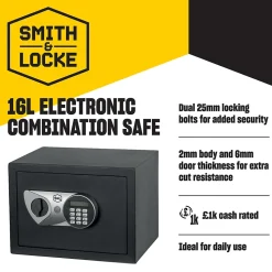 Coffre-fort électronique Smith & Locke - 16L 2-6MM S L