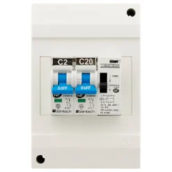 Coffret chauffe-eau 2 disj + contacteur jour/nuit Zenitech