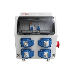 Coffret de Chantier Monophasé 230V ATOLE - 4 Prises NF 2P+T - 16A - 9 Modules - Coffret Électrique sans câble
