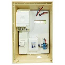 Coffret de chantier monophasé 12 kW - pack complet raccordement souterrain 3 mètres conforme ENEDIS avec bornier IP2X