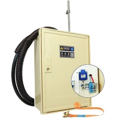 Coffret de chantier monophasé 3/6/9 kW - pack complet raccordement aérien 15m conforme ENEDIS avec 1 prise et bornier IP2X