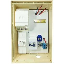 Coffret de chantier monophasé 3/6/9 kW - pack complet raccordement aérien 15m conforme ENEDIS avec 1 prise et bornier IP2X