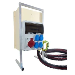 Coffret de chantier triphasé 18/36 kW - pack complet raccordement AIR 15m avec prise 63A conforme ENEDIS