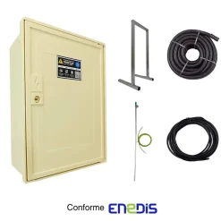 Coffret de chantier triphasé 6/18 kW - pack complet raccordement SOL 3m avec prises 32A 16A conforme ENEDIS