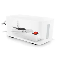 Coffret de rangement câbles et multiprises taille moyenne blanc