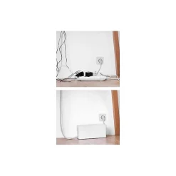 Coffret de rangement câbles et multiprises taille moyenne blanc