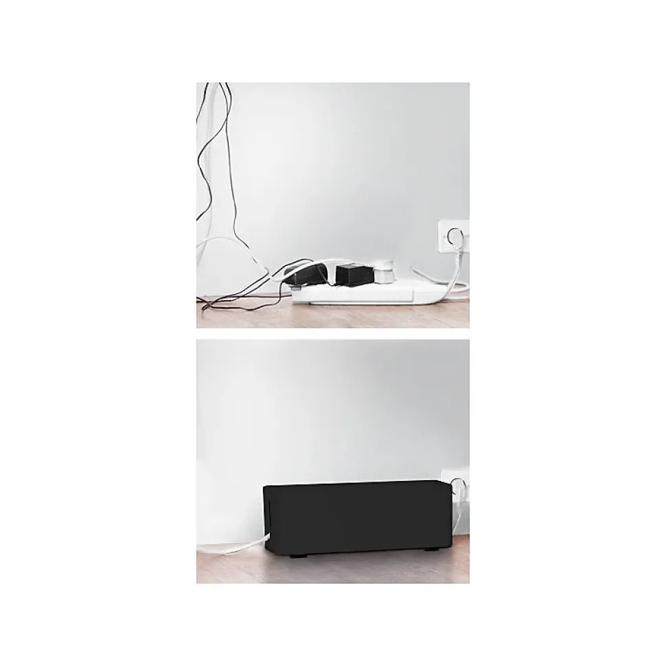Coffret de rangement câbles et multiprises grande taille noir