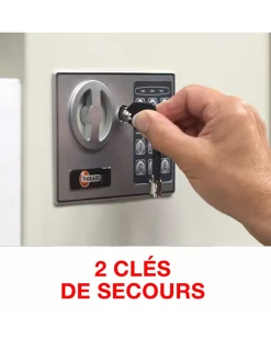 Coffret de sécurité à poser Vincennes, fermeture électronique à code, 2 pênes, 53L - THIRARD