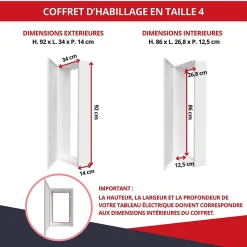 Coffret d'habillage ATOLE 13 modules en acier blanc pour tableaux éléctriques - H 920 x L 340 x P 140 mm - Réf. RCH400