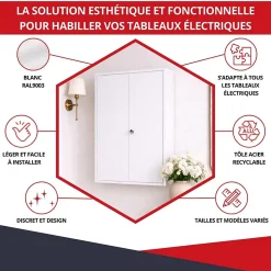 Coffret d'habillage ATOLE en acier avec clé pour tableaux électriques double - H 54 x L 58,5 x P 16 cm - Réf. RCH2T516GSS