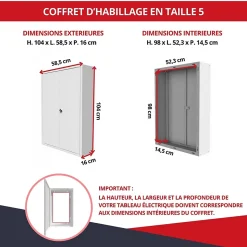 Coffret d'habillage ATOLE en acier avec clé pour tableaux électriques double - H 54 x L 58,5 x P 16 cm - Réf. RCH2T516GSS