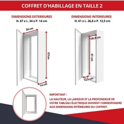 Coffret d'habillage ATOLE 13 modules en acier blanc pour tableaux éléctriques - H 670 x L 340 x P 140 mm - Réf. RCH200