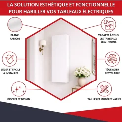 Coffret d'habillage ATOLE 18 modules en acier blanc pour tableaux éléctriques - H 1170 x L 450 x P 140 mm - Réf. RCHM186