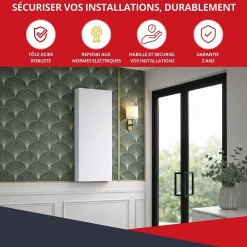 Coffret d'habillage ATOLE 18 modules en acier blanc pour tableaux éléctriques - H 1170 x L 450 x P 140 mm - Réf. RCHM186