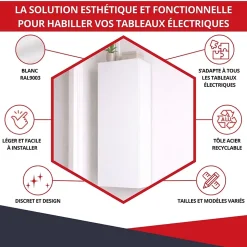 Coffret d'habillage ATOLE 13 modules en acier blanc pour tableaux éléctriques - H 1170 x L 340 x P 140 mm - Réf. RCH600