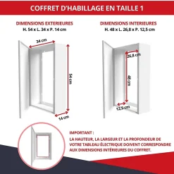 Coffret d'habillage ATOLE 13 modules en acier blanc avec serrure à clef - H 540 x L 340 x P 140 mm - Réf. RCH100GSS