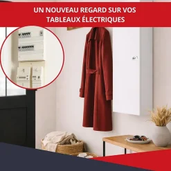 Coffret d'habillage ATOLE 13 modules en acier blanc avec serrure à clef - H 1040 x L 340 x P 140 mm - Réf. RCH500GSS