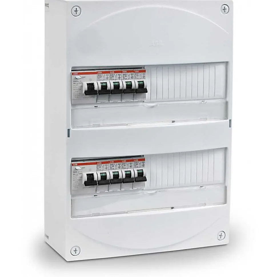 Coffret électrique 2 rangées 26 modules + disjoncteurs ABB