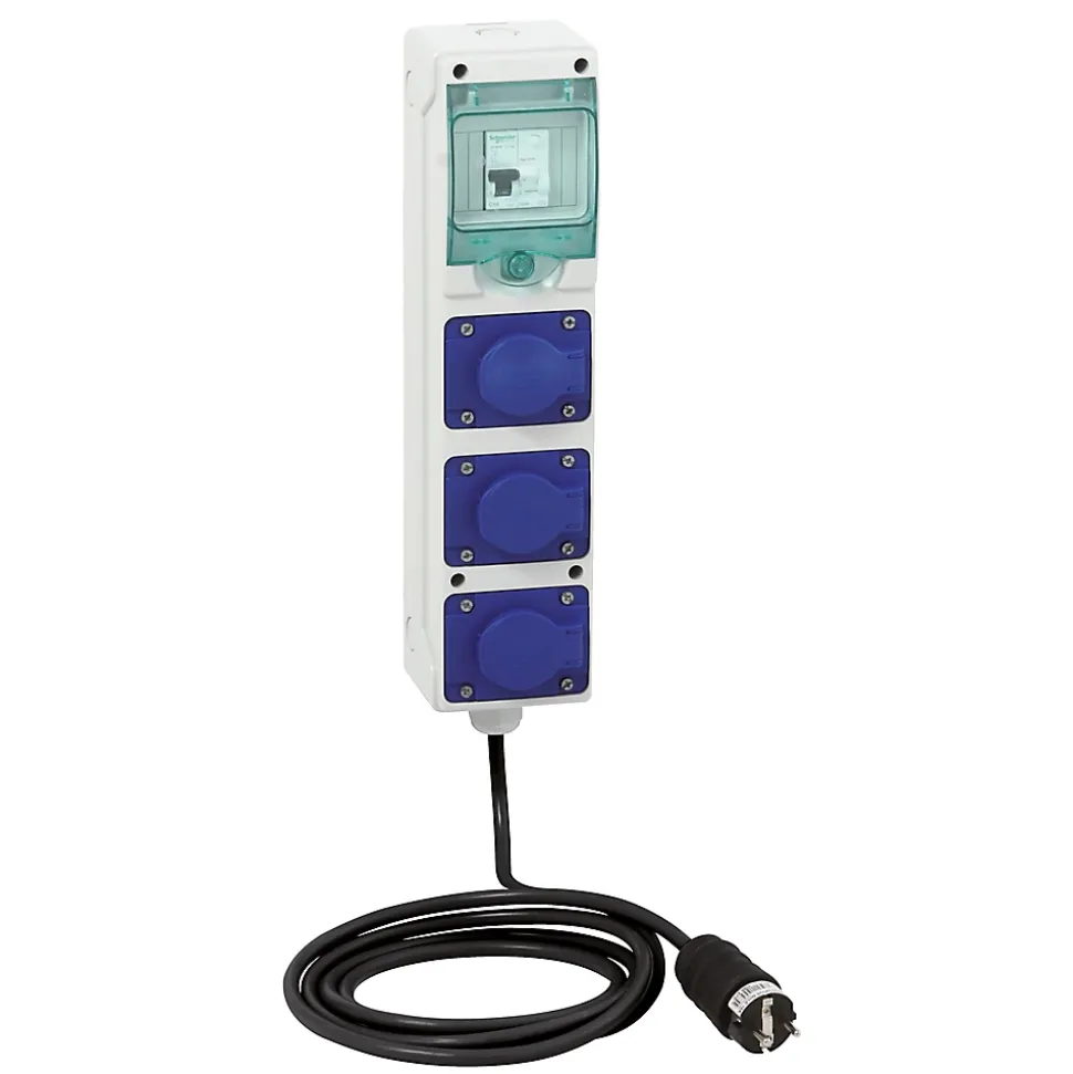 Coffret électrique de chantier pré-équipé et pré-câblé 3 prises 16A Schneider Electric Kaedra
