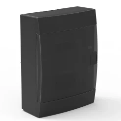 Coffret électrique en saillie 16 modules Tableau électrique nu noir fumé, 215 x 290,5 x 110 mm, HOROZ