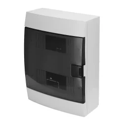 Coffret électrique en saillie 16 modules Tableau électrique nu blanc fumé, 215 x 290,5 x 110 mm, HOROZ